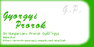 gyorgyi prorok business card